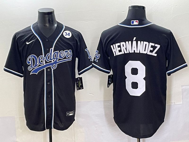 Men 2025 Los Angeles Dodgers #8 Hernandez Black Three generations Fashion Nike MLB Jersey style 7049->los angeles dodgers->MLB Jersey